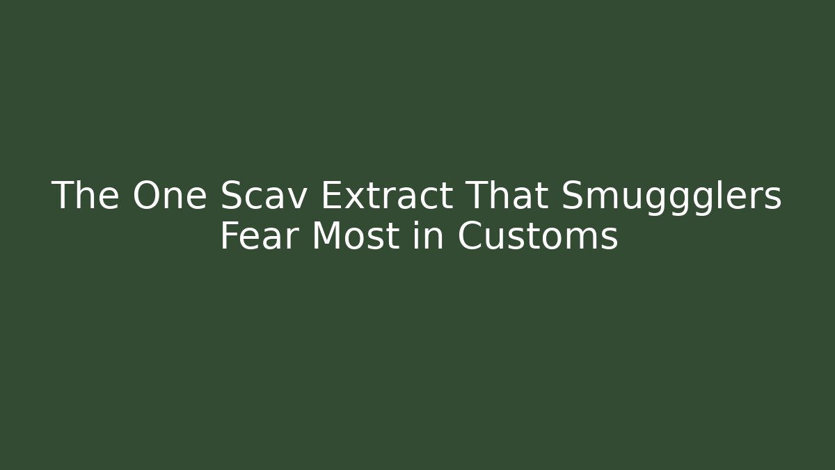 The One Scav Extract That Smuggglers Fear Most in Customs