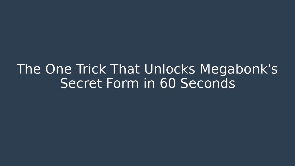 The One Trick That Unlocks Megabonk's Secret Form in 60 Seconds