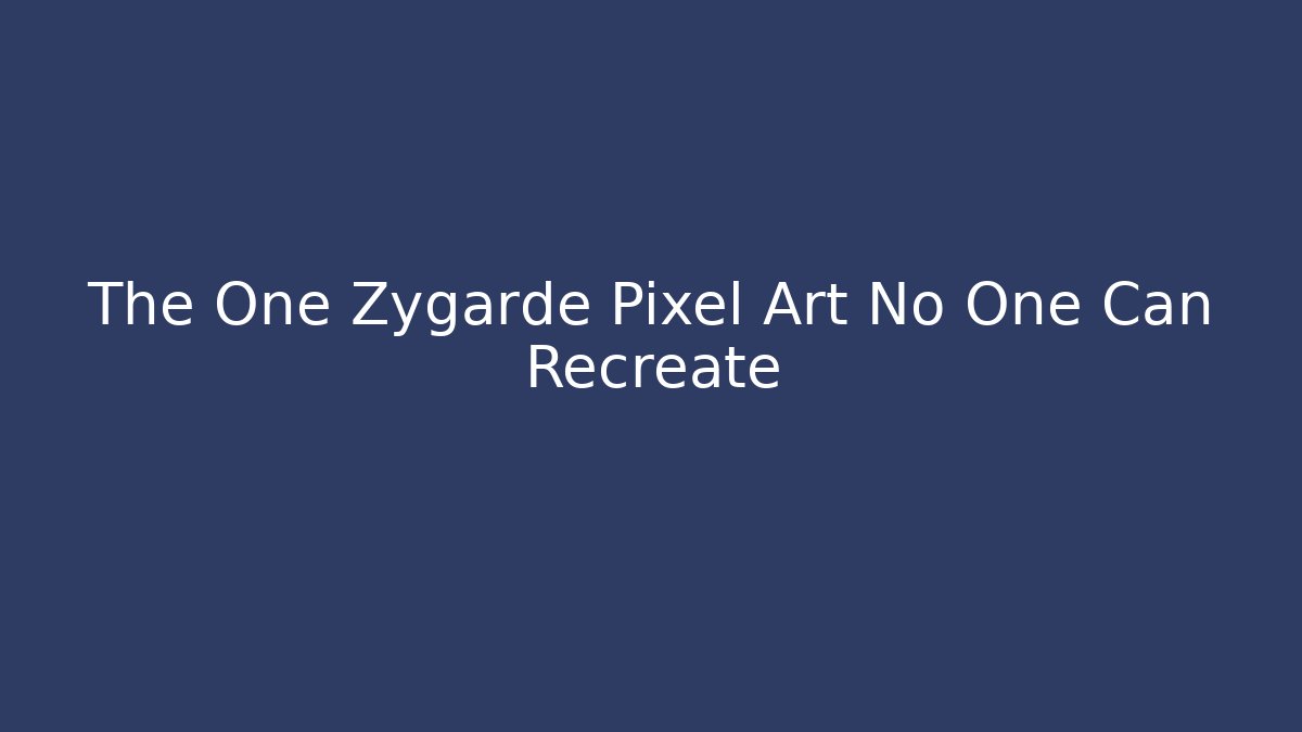 The One Zygarde Pixel Art No One Can Recreate - NADclinic