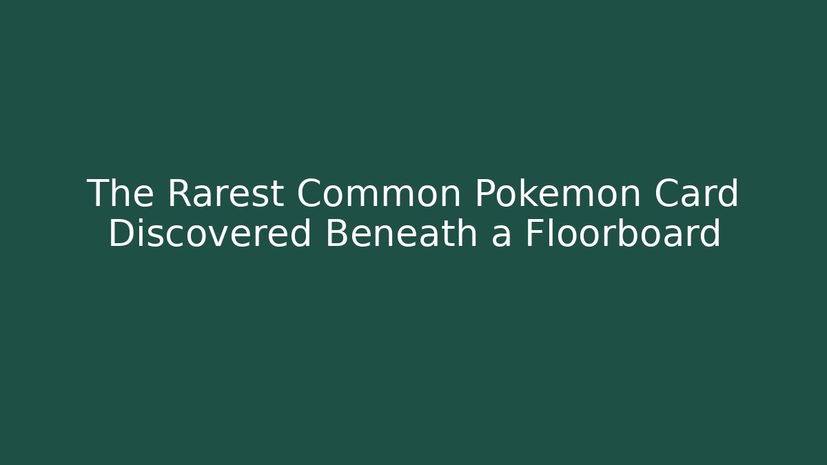 The Rarest Common Pokémon Card Discovered Beneath a Floorboard