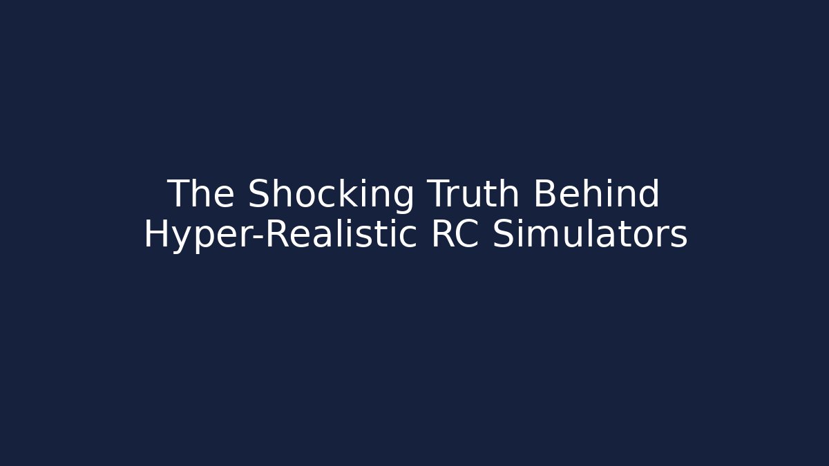 The Shocking Truth Behind Hyper-Realistic RC Simulators
