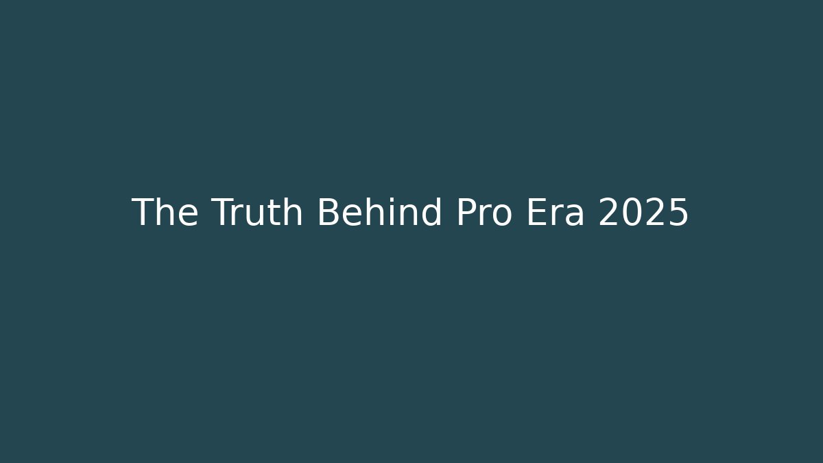 The Truth Behind Pro Era 2025 - NADclinic