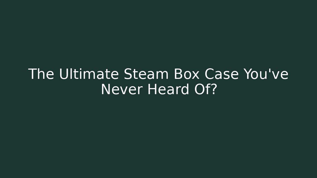 The Ultimate Steam Box Case You’ve Never Heard Of?