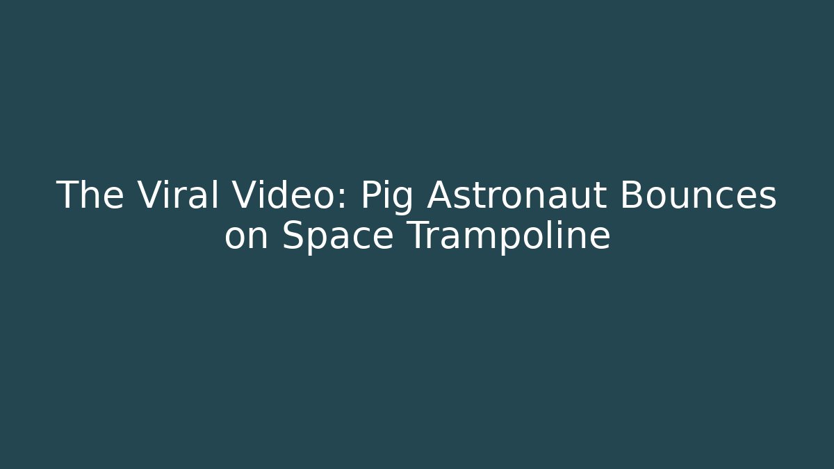 The Viral Video: Pig Astronaut Bounces on Space Trampoline