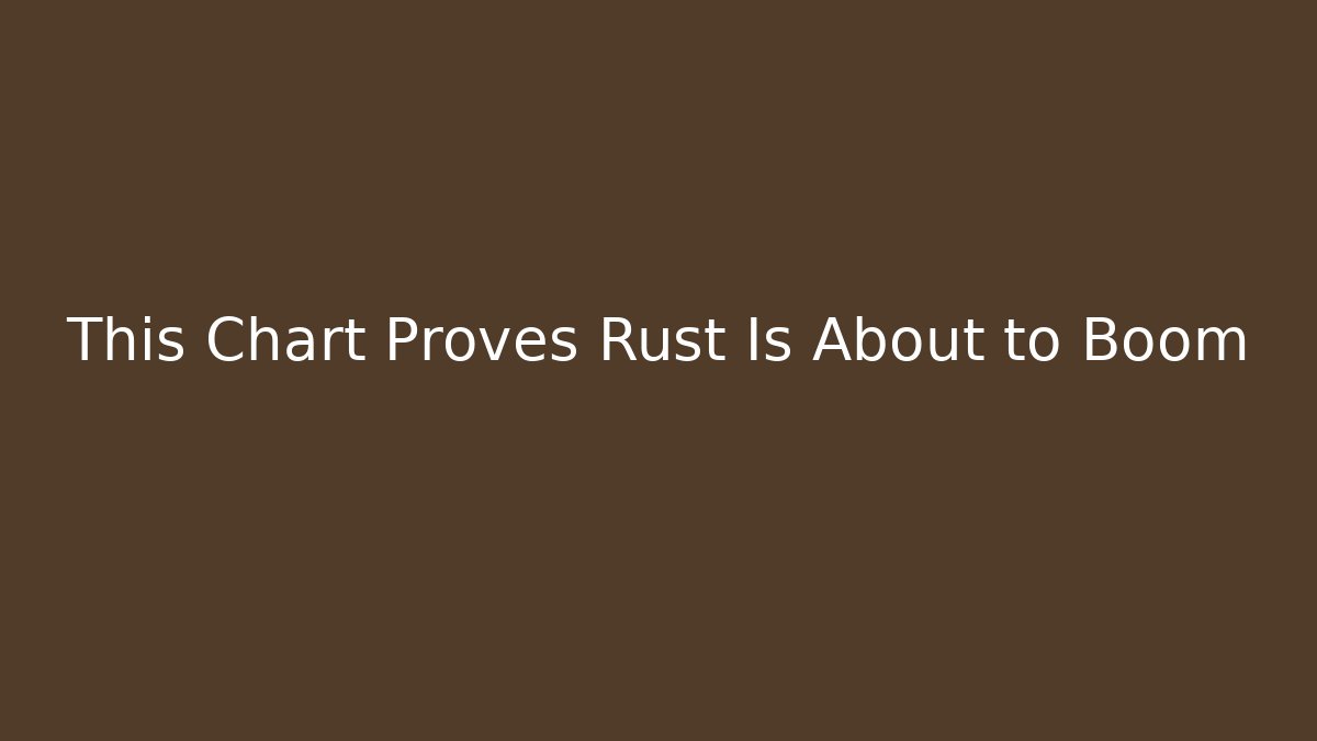 This Chart Proves Rust Is About to Boom - NADclinic