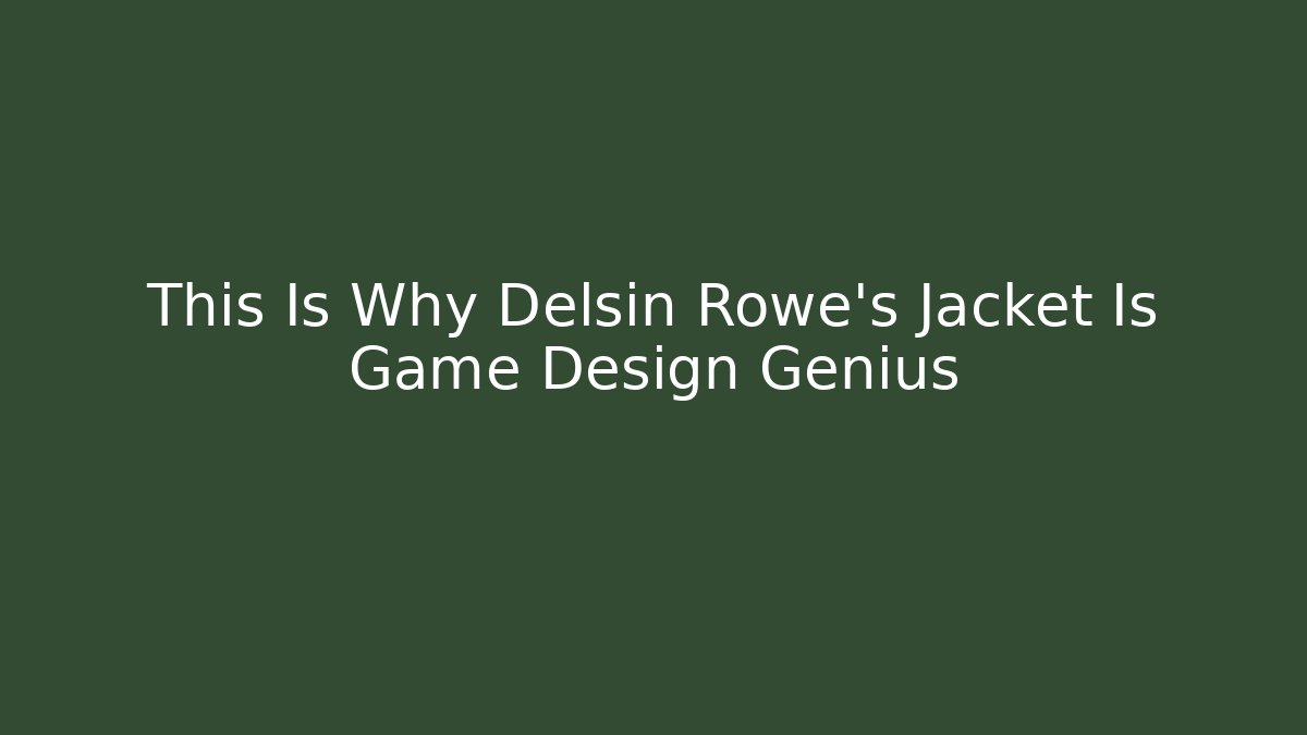 This Is Why Delsin Rowe's Jacket Is Game Design Genius