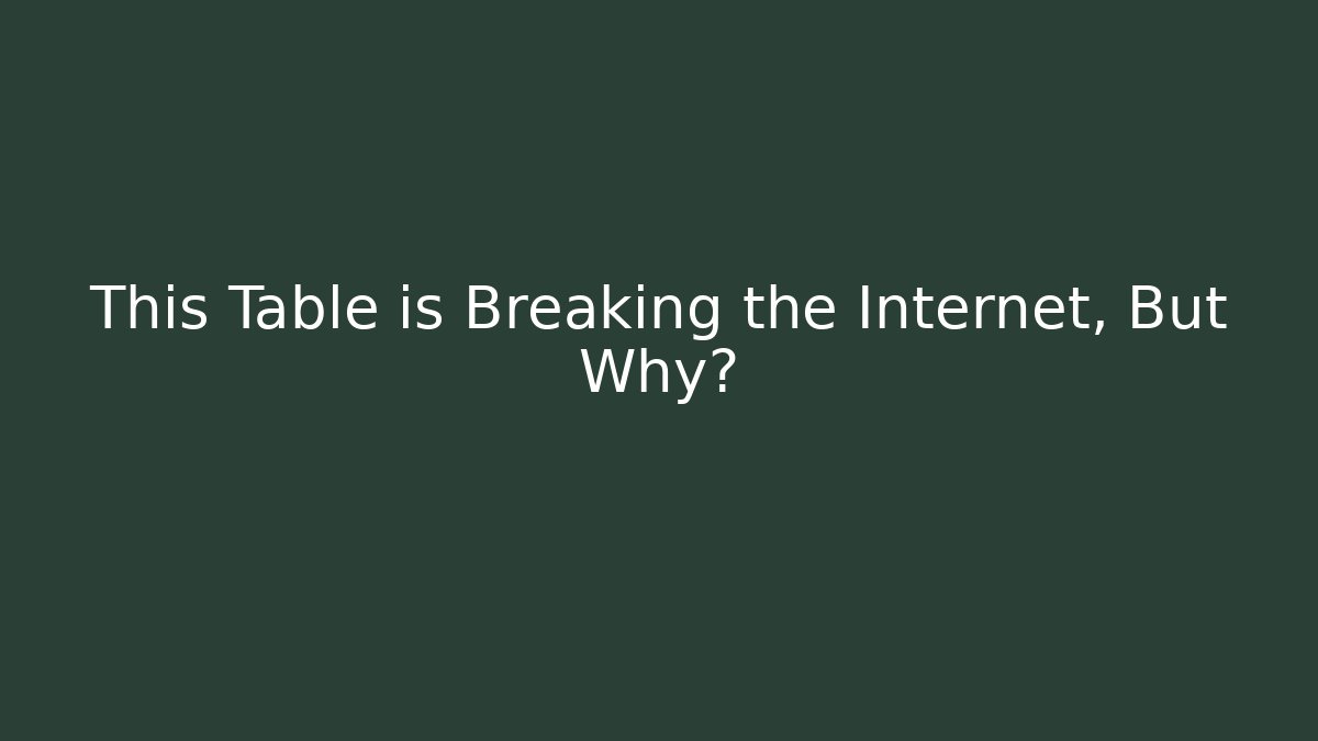 This Table is Breaking the Internet, But Why?