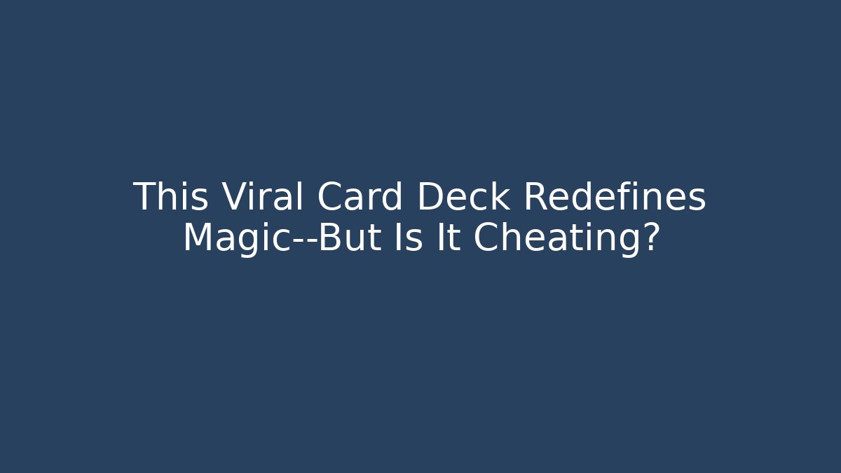 This Viral Card Deck Redefines Magic—But Is It Cheating? - NADclinic
