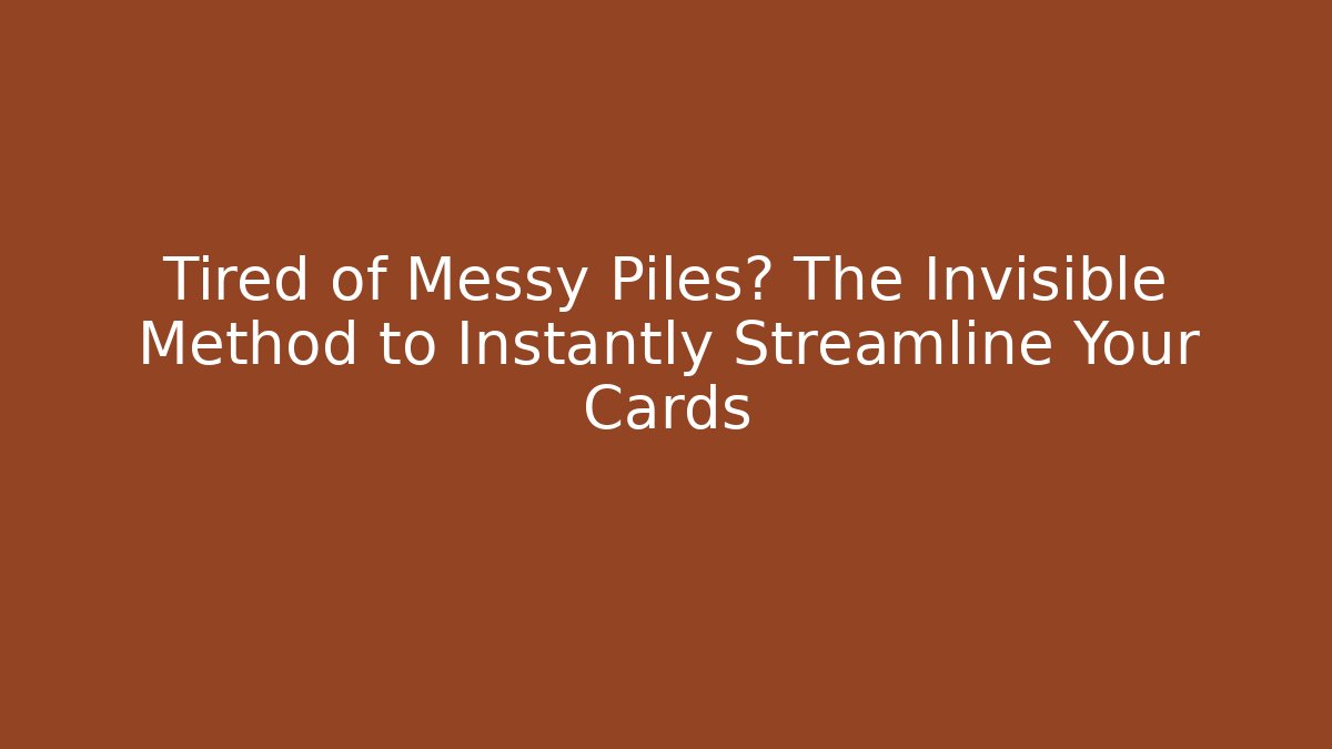Tired of Messy Piles? The Invisible Method to Instantly Streamline Your Cards