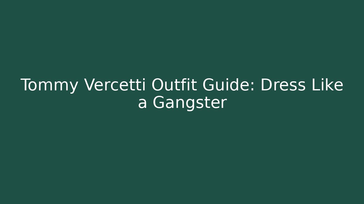 Tommy Vercetti Outfit Guide: Dress Like a Gangster