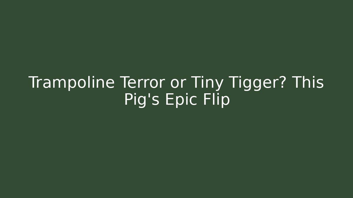 Trampoline Terror or Tiny Tigger? This Pig's Epic Flip - NADclinic