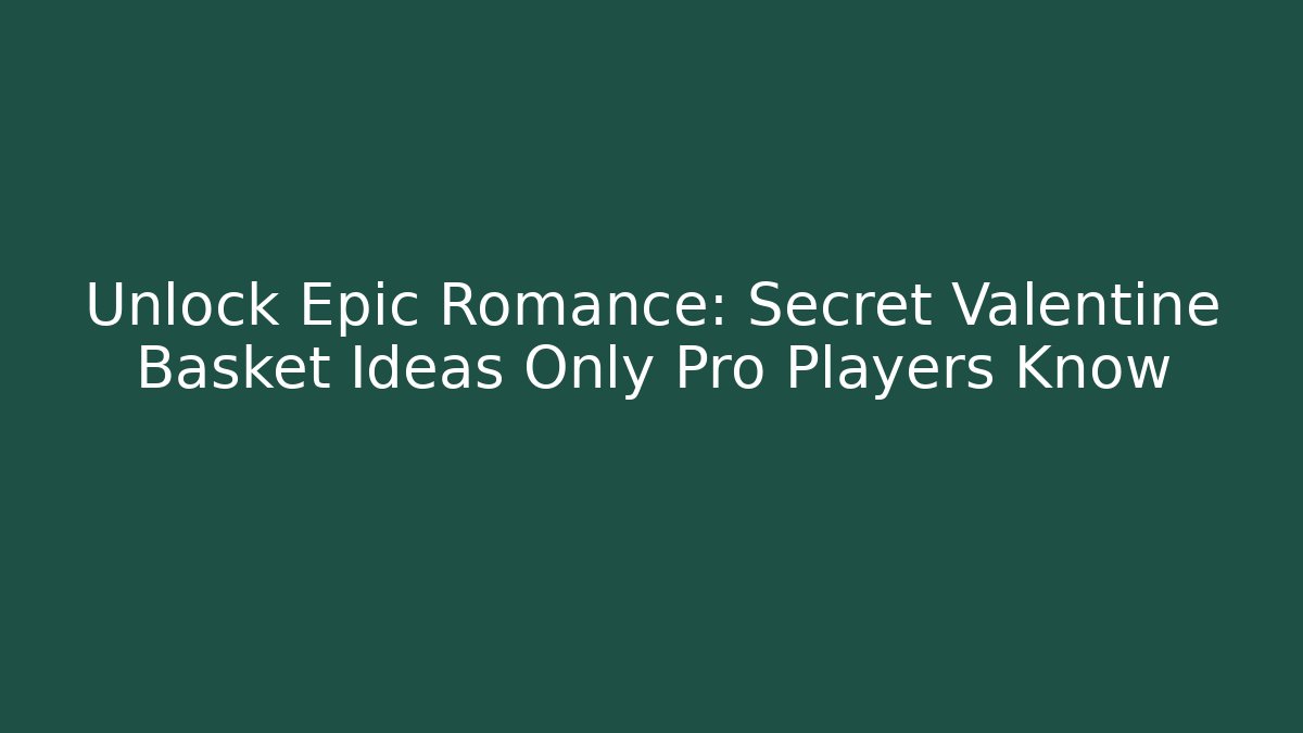 Unlock Epic Romance: Secret Valentine Basket Ideas Only Pro Players Know