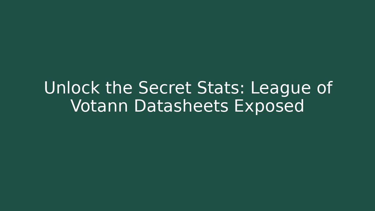 Unlock the Secret Stats: League of Votann Datasheets Exposed