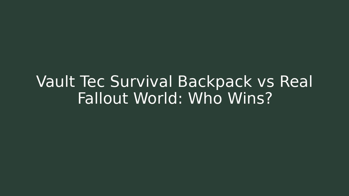 Vault Tec Survival Backpack vs Real Fallout World: Who Wins?
