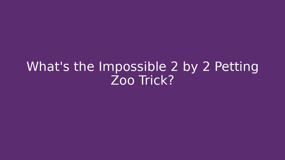 What's the Impossible 2 by 2 Petting Zoo Trick?