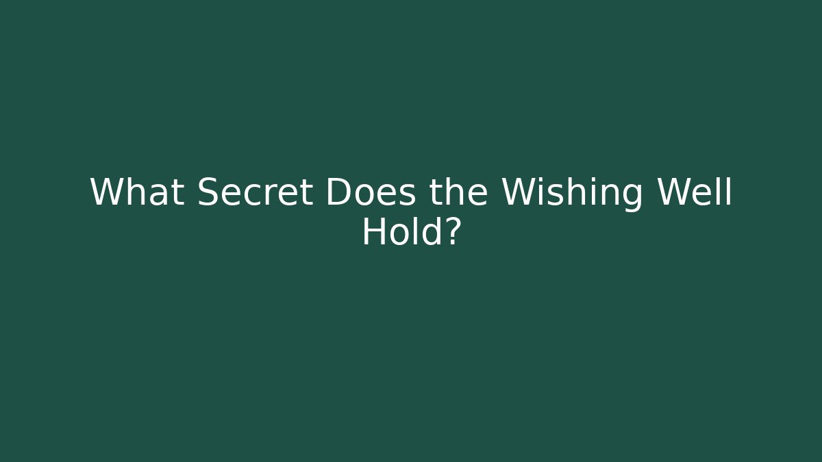 What Secret Does the Wishing Well Hold?