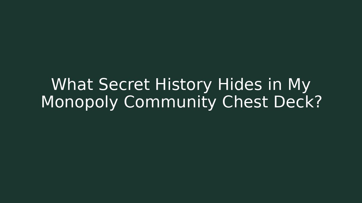 What Secret History Hides in My Monopoly Community Chest Deck? - NADclinic