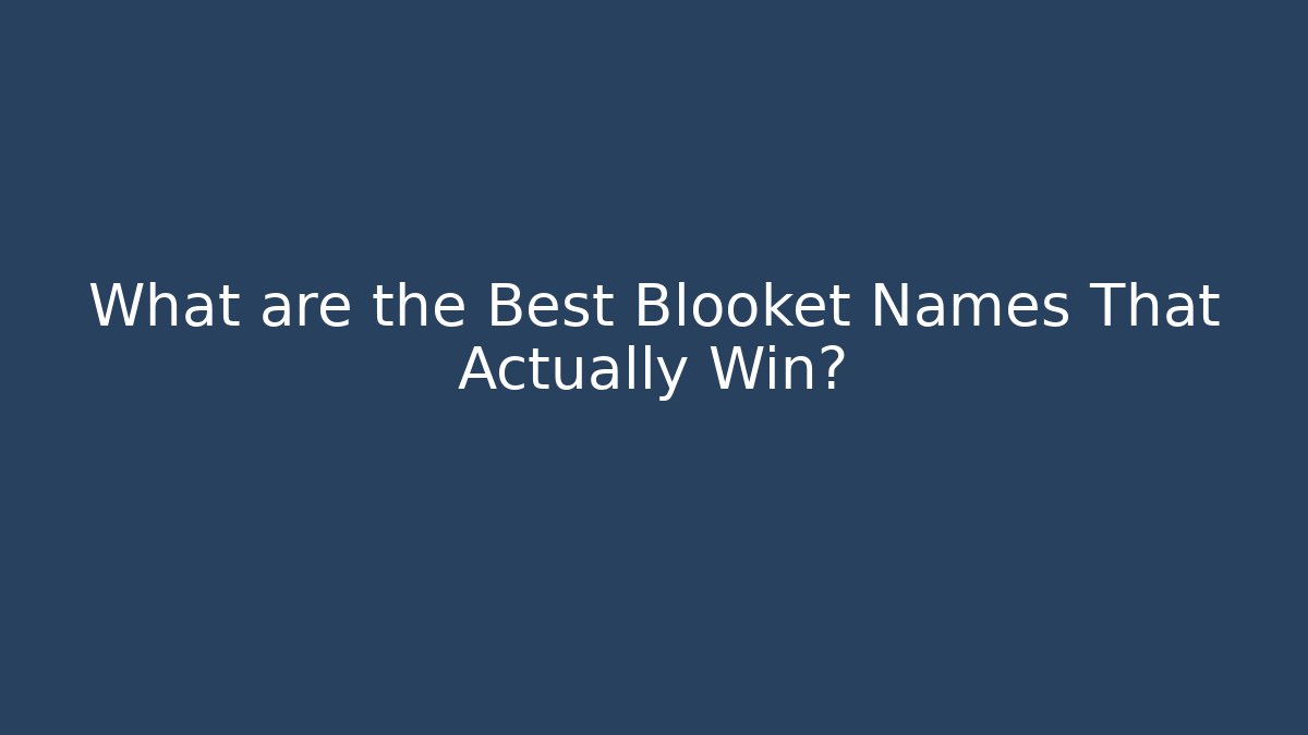 What are the Best Blooket Names That Actually Win?