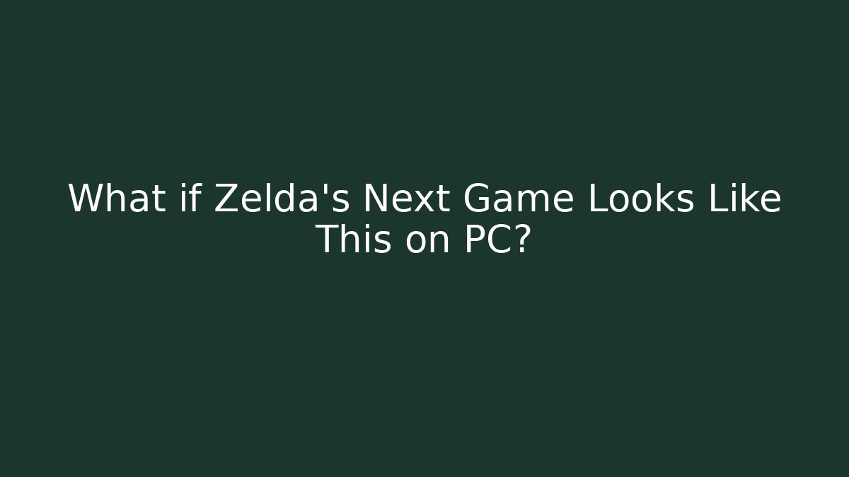 What if Zelda’s Next Game Looks Like This on PC?