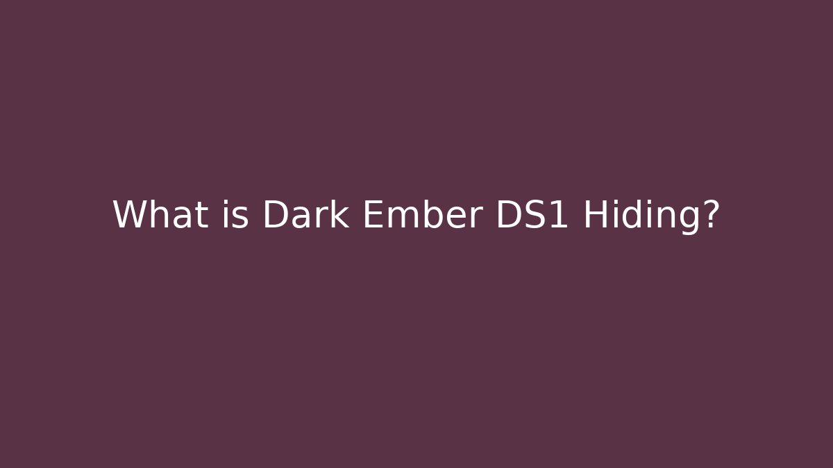 What is Dark Ember DS1 Hiding? - NADclinic