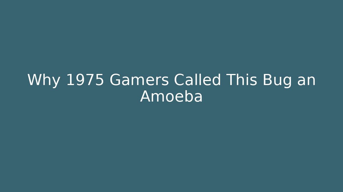 Why 1975 Gamers Called This Bug an Amoeba