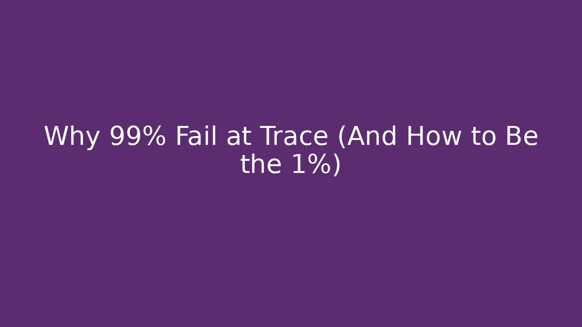 Why 99% Fail at Trace (And How to Be the 1%) - NADclinic