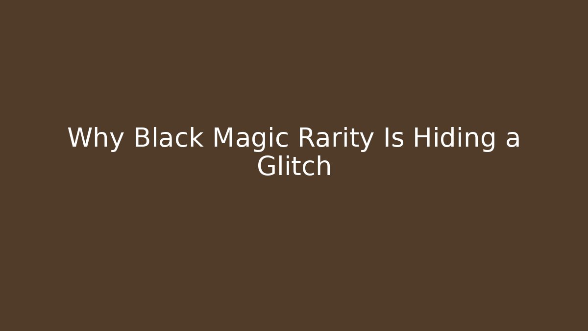 Why Black Magic Rarity Is Hiding a Glitch