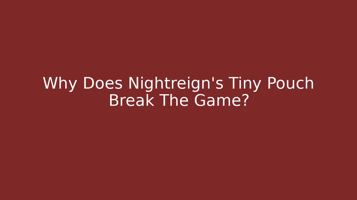 Why Does Nightreign's Tiny Pouch Break The Game?
