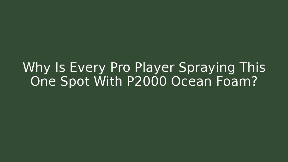 Why Is Every Pro Player Spraying This One Spot With P2000 Ocean Foam?
