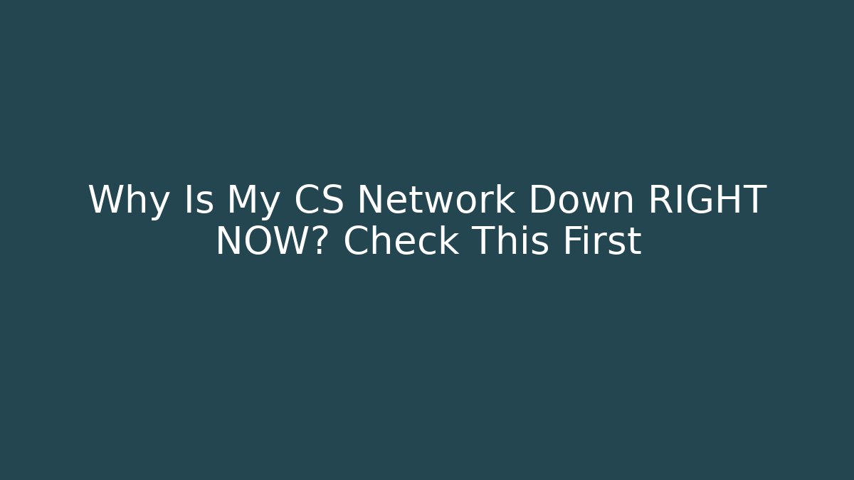 Why Is My CS Network Down RIGHT NOW? Check This First