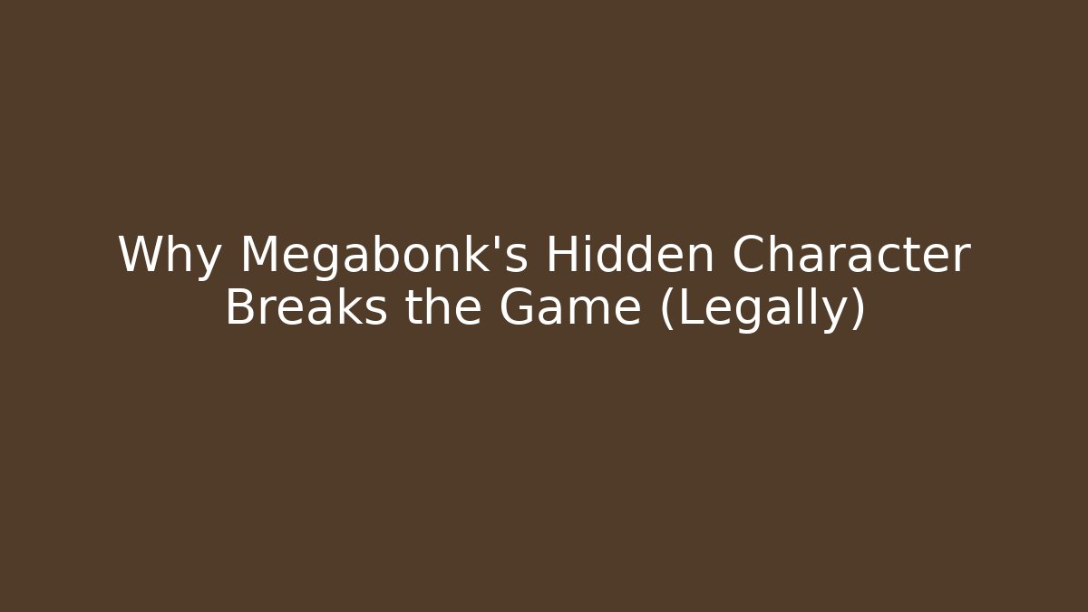 Why Megabonk's Hidden Character Breaks the Game (Legally)