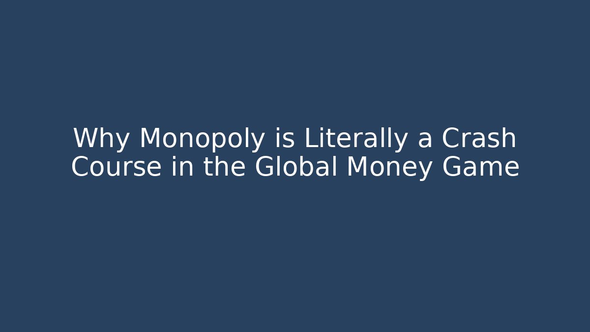 Why Monopoly is Literally a Crash Course in the Global Money Game - NADclinic