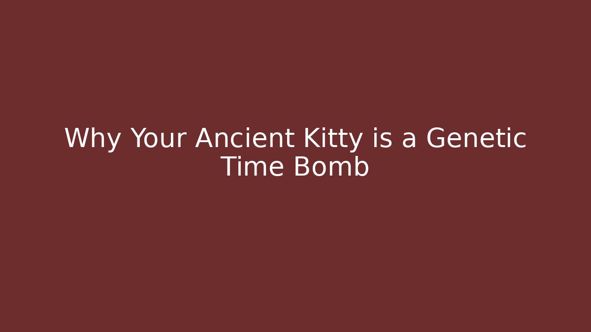 Why Your Ancient Kitty is a Genetic Time Bomb - NADclinic
