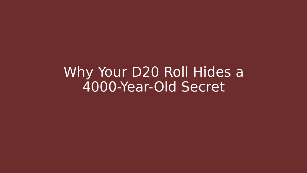 Why Your D20 Roll Hides a 4000-Year-Old Secret
