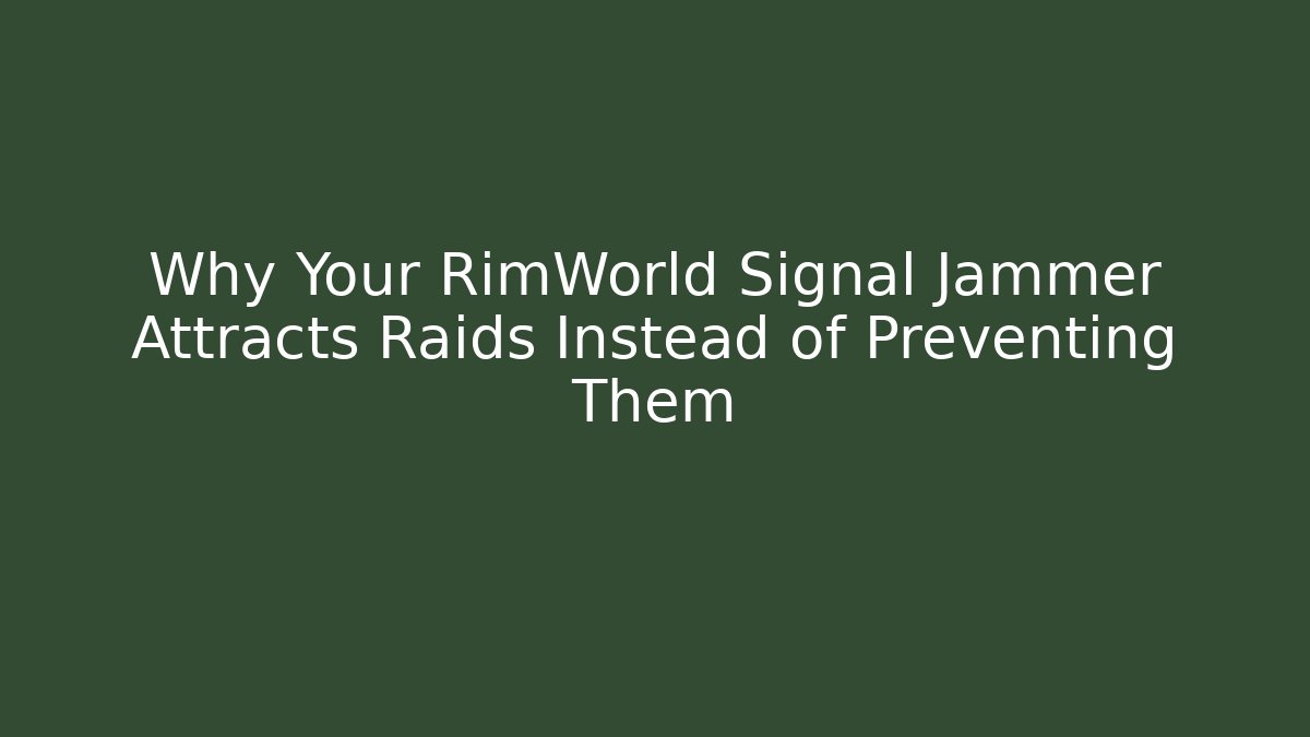 Why Your RimWorld Signal Jammer Attracts Raids Instead of Preventing Them