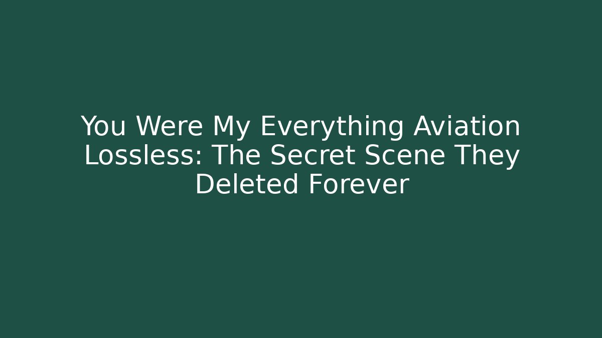 You Were My Everything Aviation Lossless: The Secret Scene They Deleted Forever